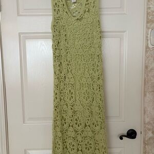 House of Harlow 1960 Light Olive Crochet Maxi Dress